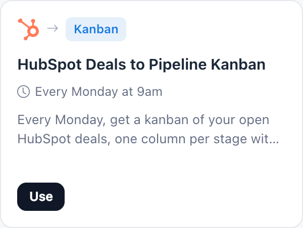 HubSpot Deals to Pipeline Kanban automation template