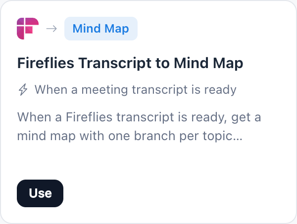 Fireflies Transcript to Mind Map automation template