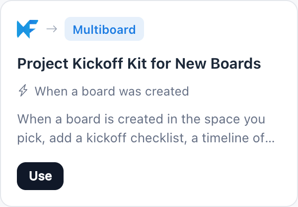 Project Kickoff Kit for New Boards automation template