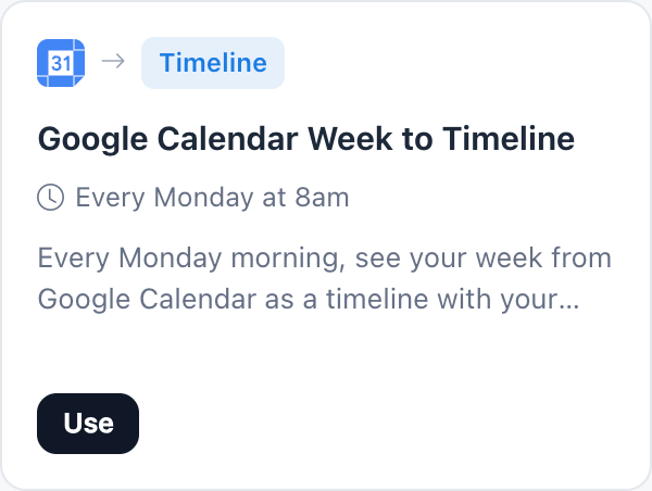 Google Calendar Week to Timeline automation template