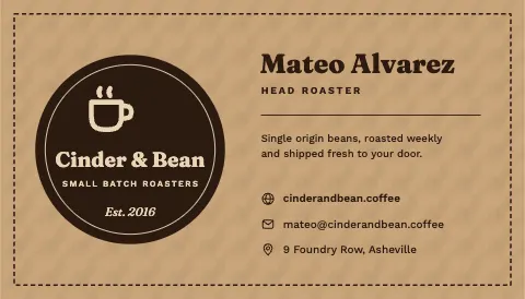 Kraft Coffee Roaster Card