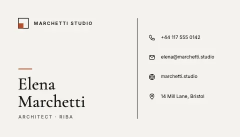Minimal Architect Card
