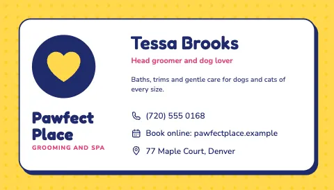 Sunny Pet Groomer Card