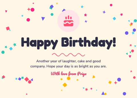Confetti Birthday Card