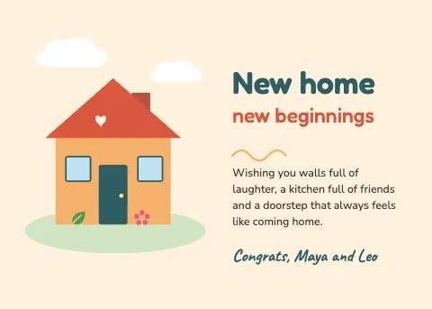 Little House Housewarming Card