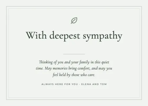 Quiet Sympathy Card