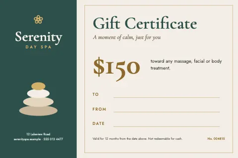 Spa Gift Certificate