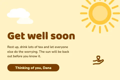 Sunshine Get Well Soon Card