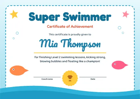 Kids Swimming Achievement