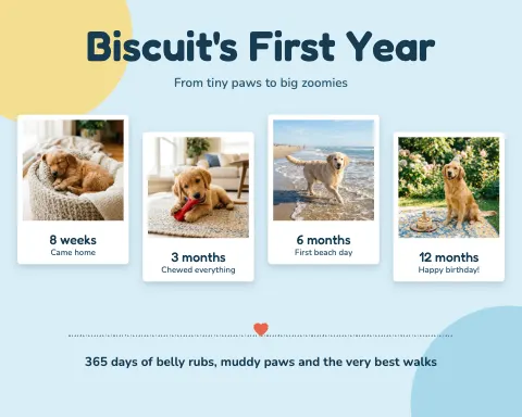 Dogs First Year Photo Collage