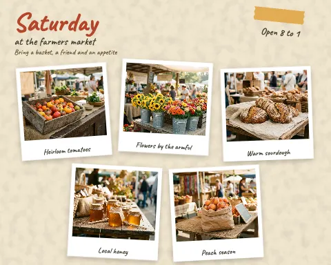 Farmers Market Polaroid Collage