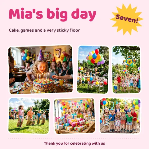 Birthday Party Recap Collage