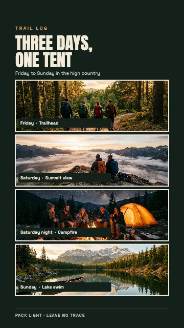 Weekend Camping Film Strip Story