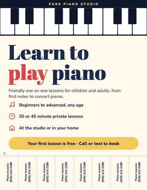 Piano Lessons Tear-off