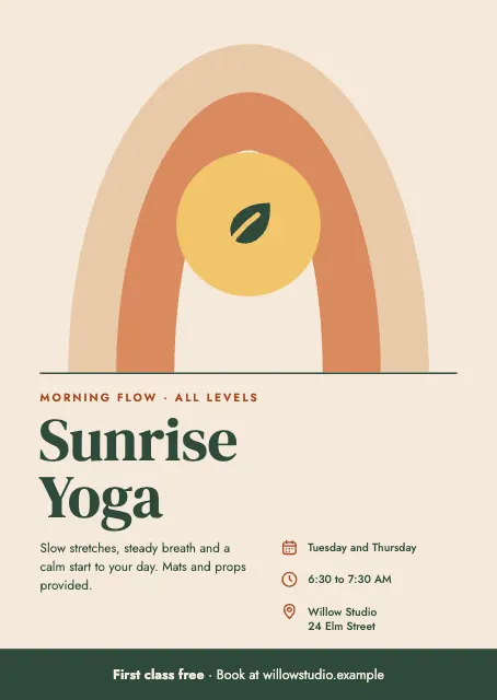 Sunrise Yoga Flyer