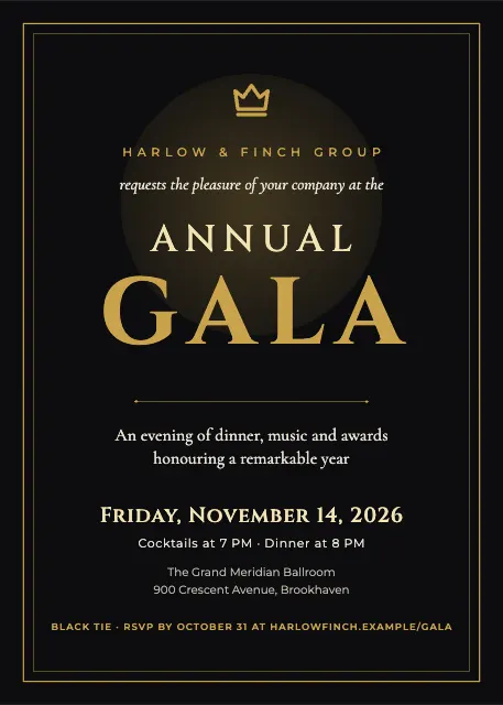 Annual Gala Black and Gold