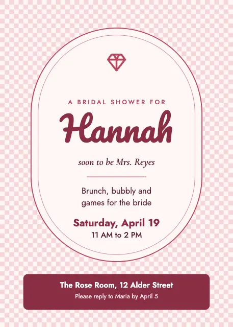 Bridal Shower Blush Checks