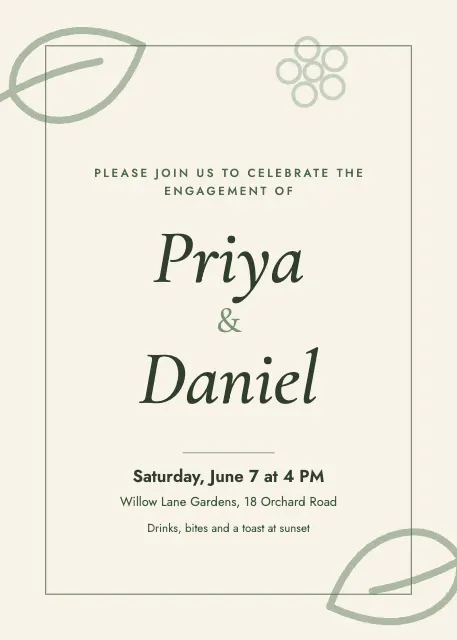 Engagement Party Botanical Line