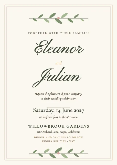 Garden Wedding Invitation
