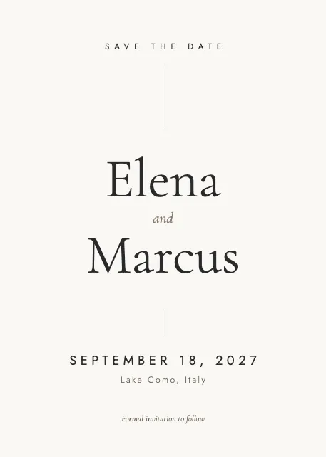 Modern Minimal Save the Date