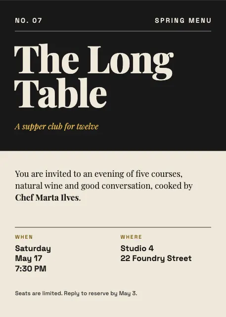 Supper Club Dinner Party Editorial