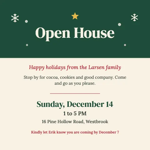 Winter Holiday Open House