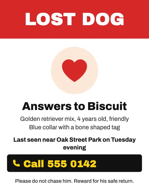 Lost Dog Notice