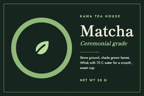 Matcha Tin Label