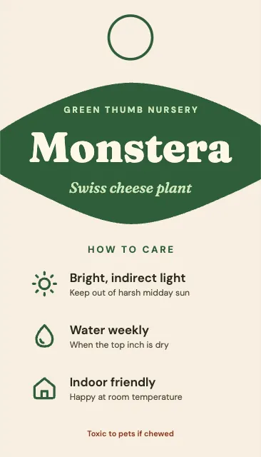 Houseplant Care Tag