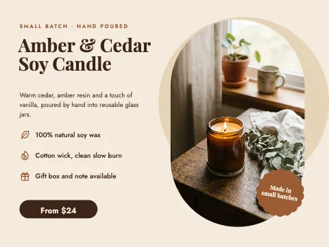 Soy Candle Etsy Listing