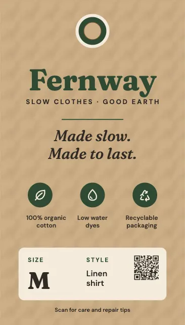 Sustainable Clothing Hang Tag