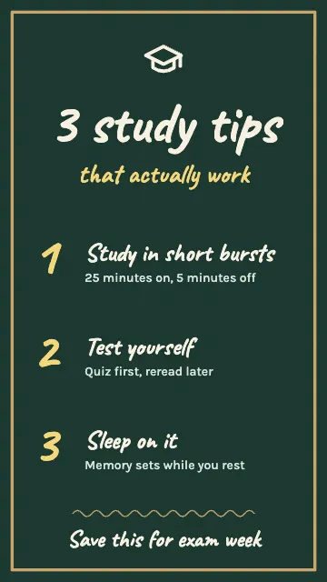 Three Study Tips Chalkboard