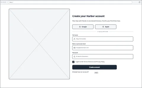 Sign Up with Social Buttons