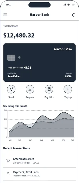 Mobile Banking Home