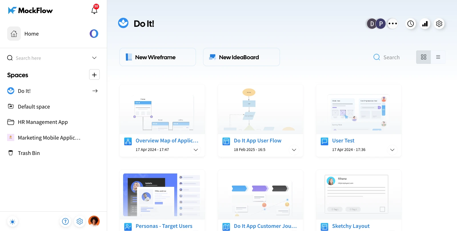 MockFlow Dashboard
