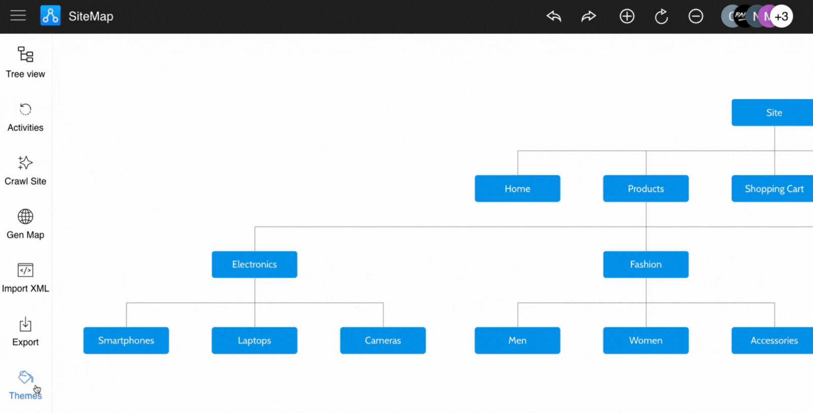 Change SiteMap Theme - MockFlow Sitemap