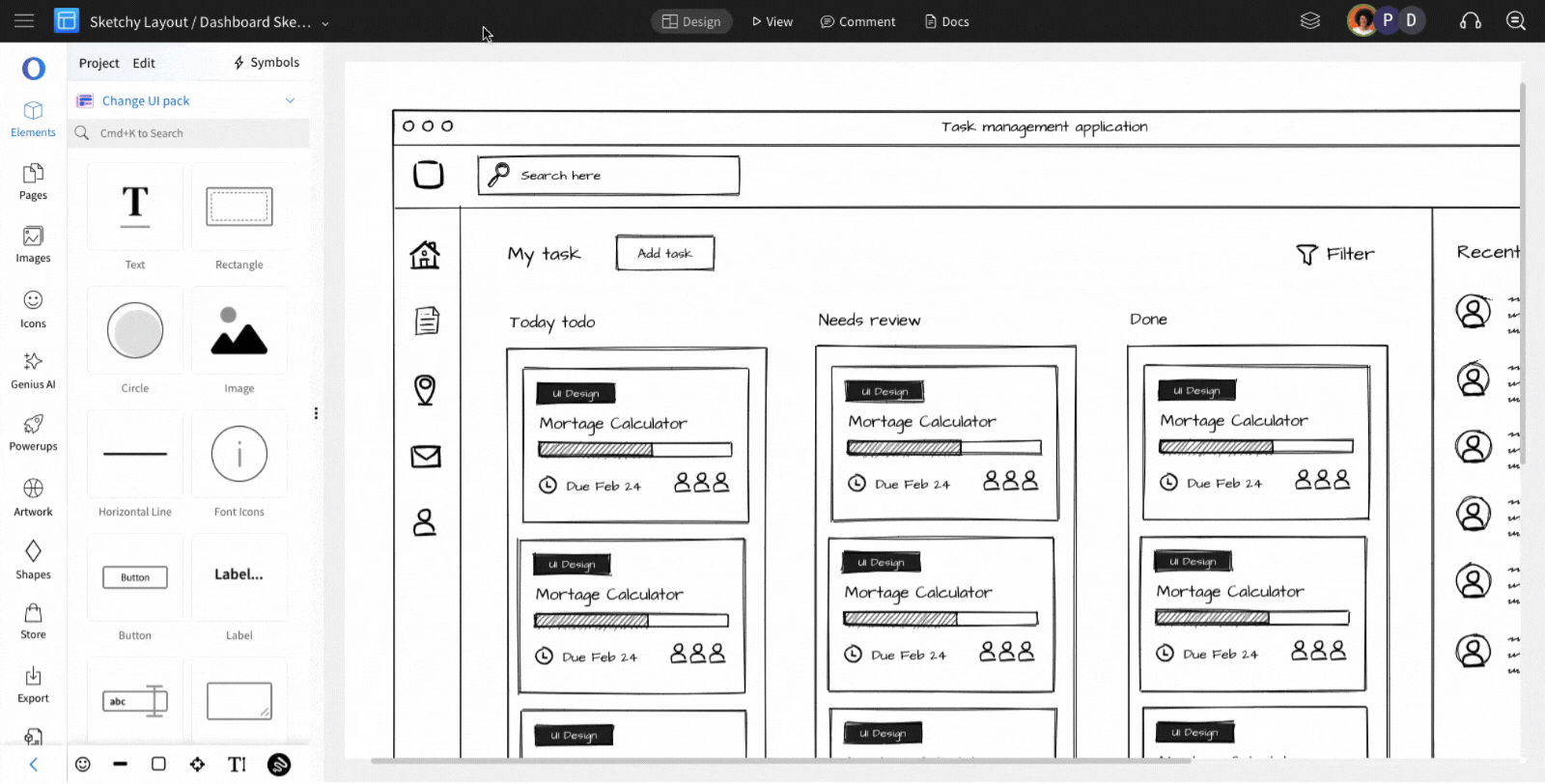 Navigating through unity sidebar
