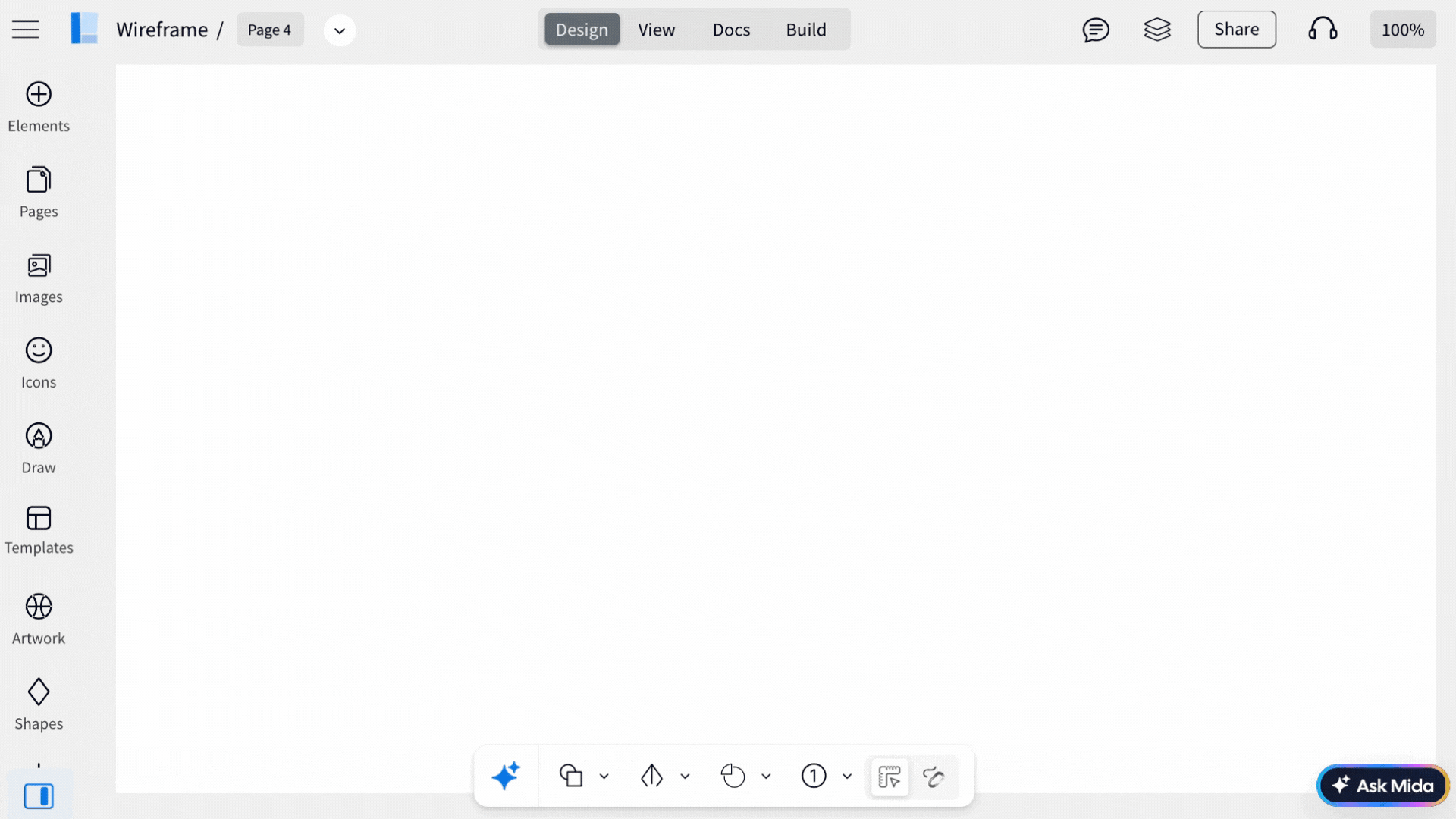 Hovering over the Mini Mode bottom bar to access the components