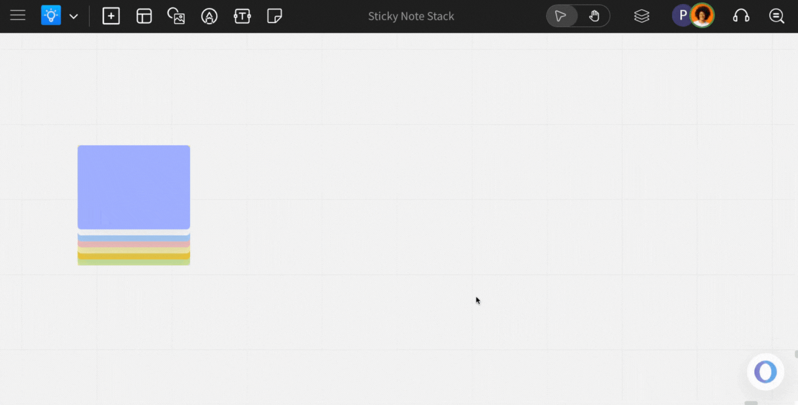 Sticky Note Stack Interaction - MockFlow IdeaBoard