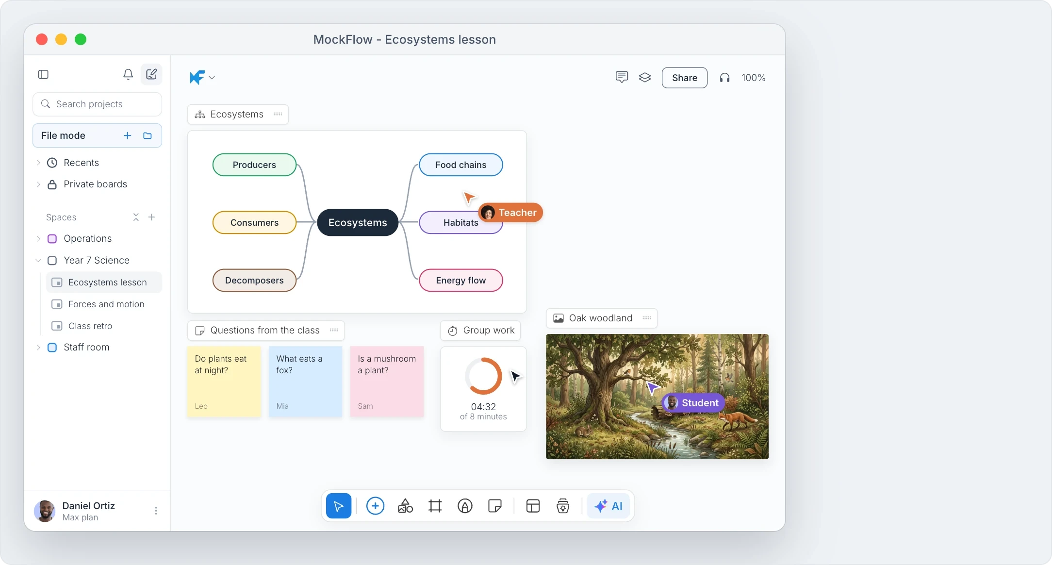 Creating a board file: New file and New board file in the sidebar, items added to the untitled board, then saved as Store openings.board