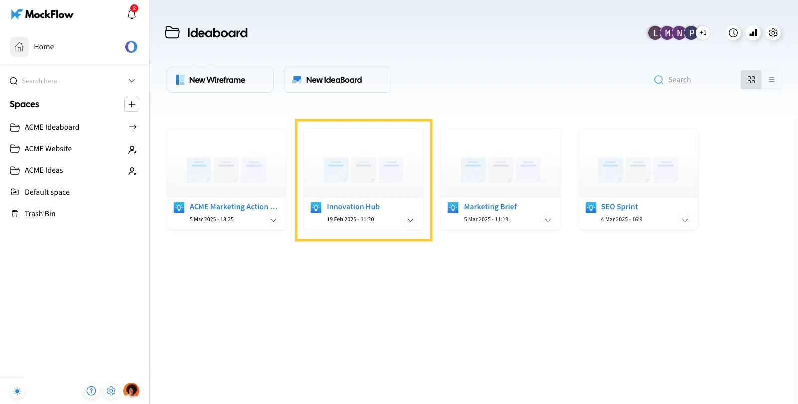 Select the IdeaBoard Project - Duplicate Boards in MockFlow IdeaBoard