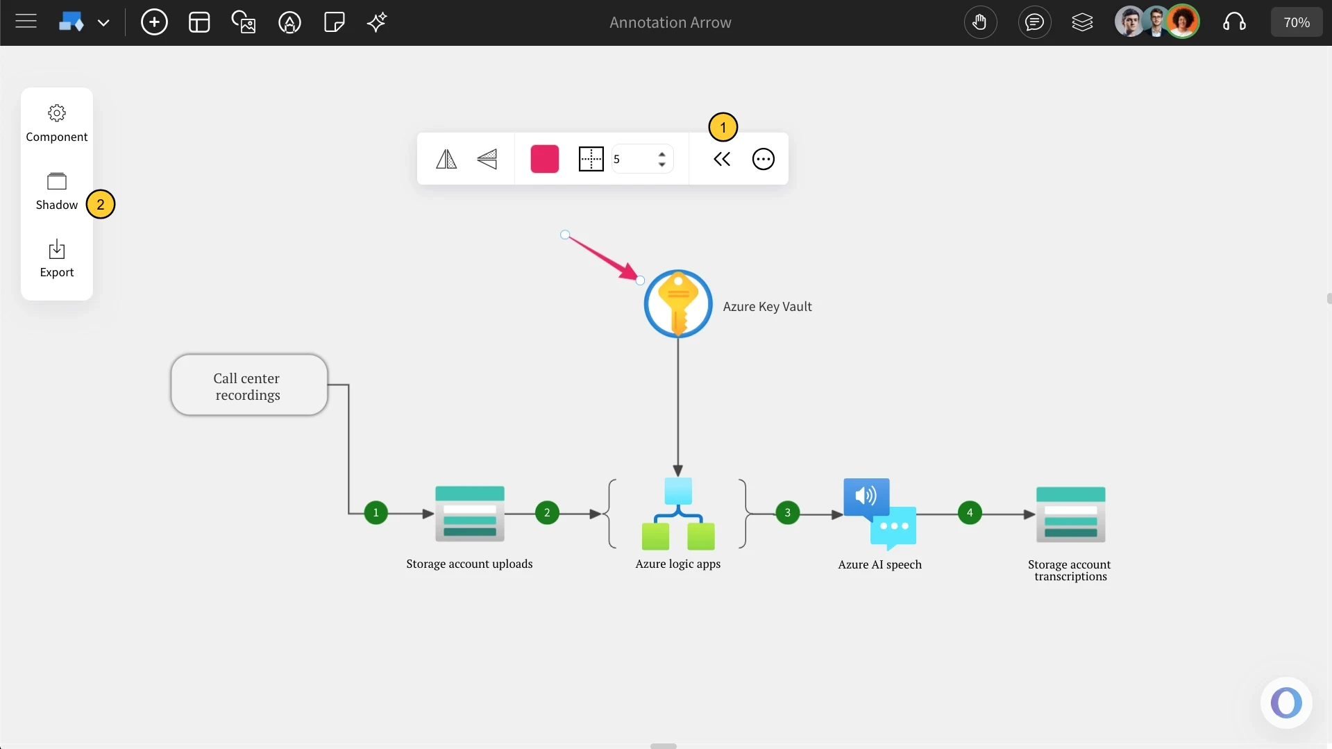 Advanced settings in Annotation Arrow - MockFlow IdeaBoard 