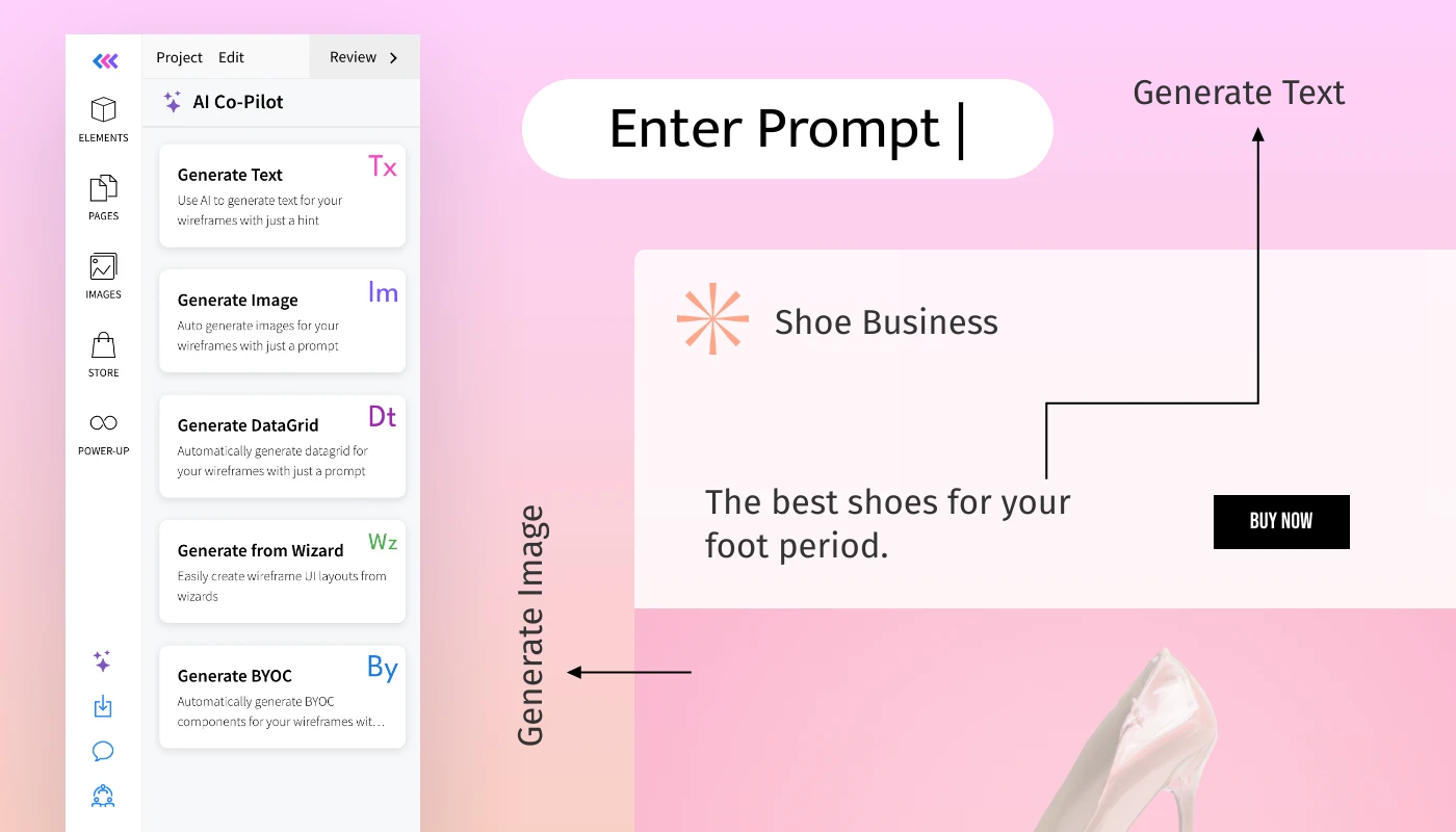 Introducing "AI Co-pilot" for brainstorming UI