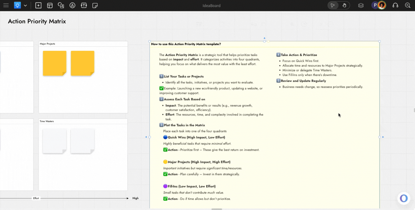 Using IdeaBoard Templates 