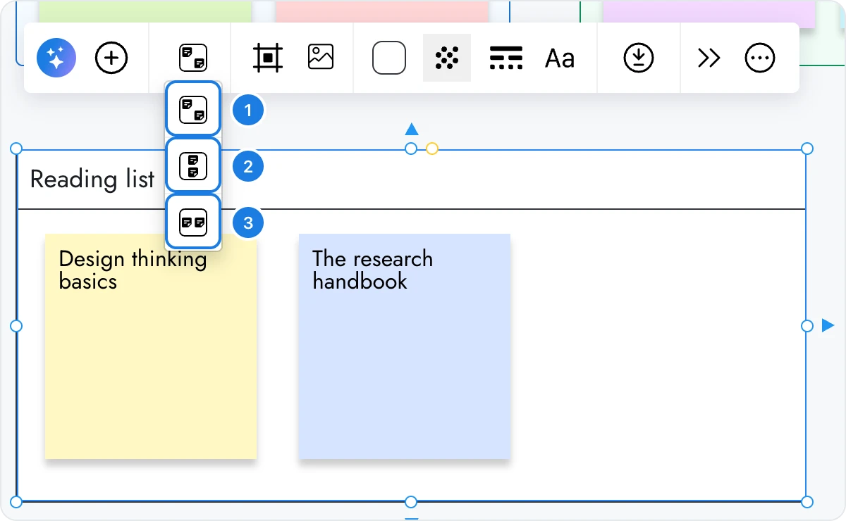 The stacking menu open under the toolbar, with No stacking, Vertical stacking and Horizontal stacking marked