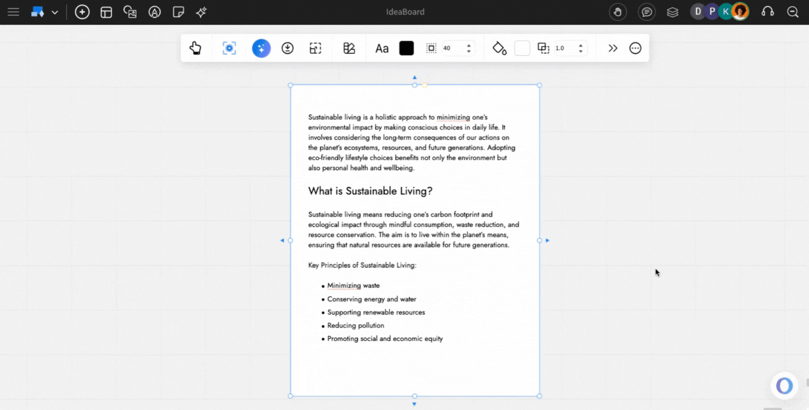 Changing Background in Document - MockFlow IdeaBoard