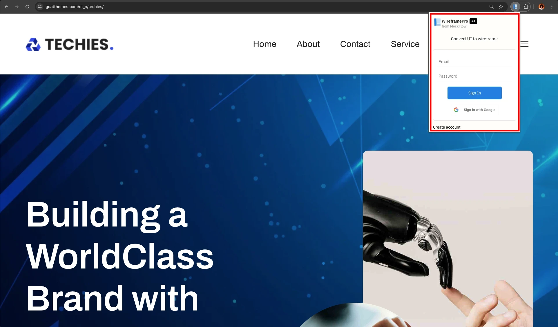 Log in to the MockFlow WireframePro Chrome Extension - MockFlow WireframePro chrome extension
