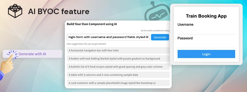 Now create BYOC components in MockFlow with AI