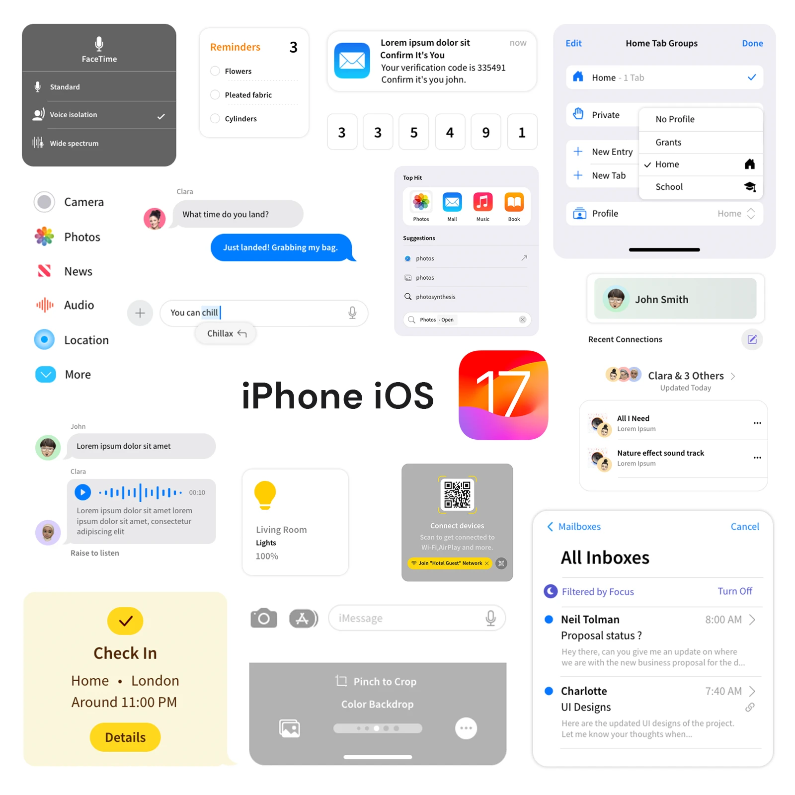 Wireframe UI Kits for iPhone iOS 17 & iPadOS 17 Now Available