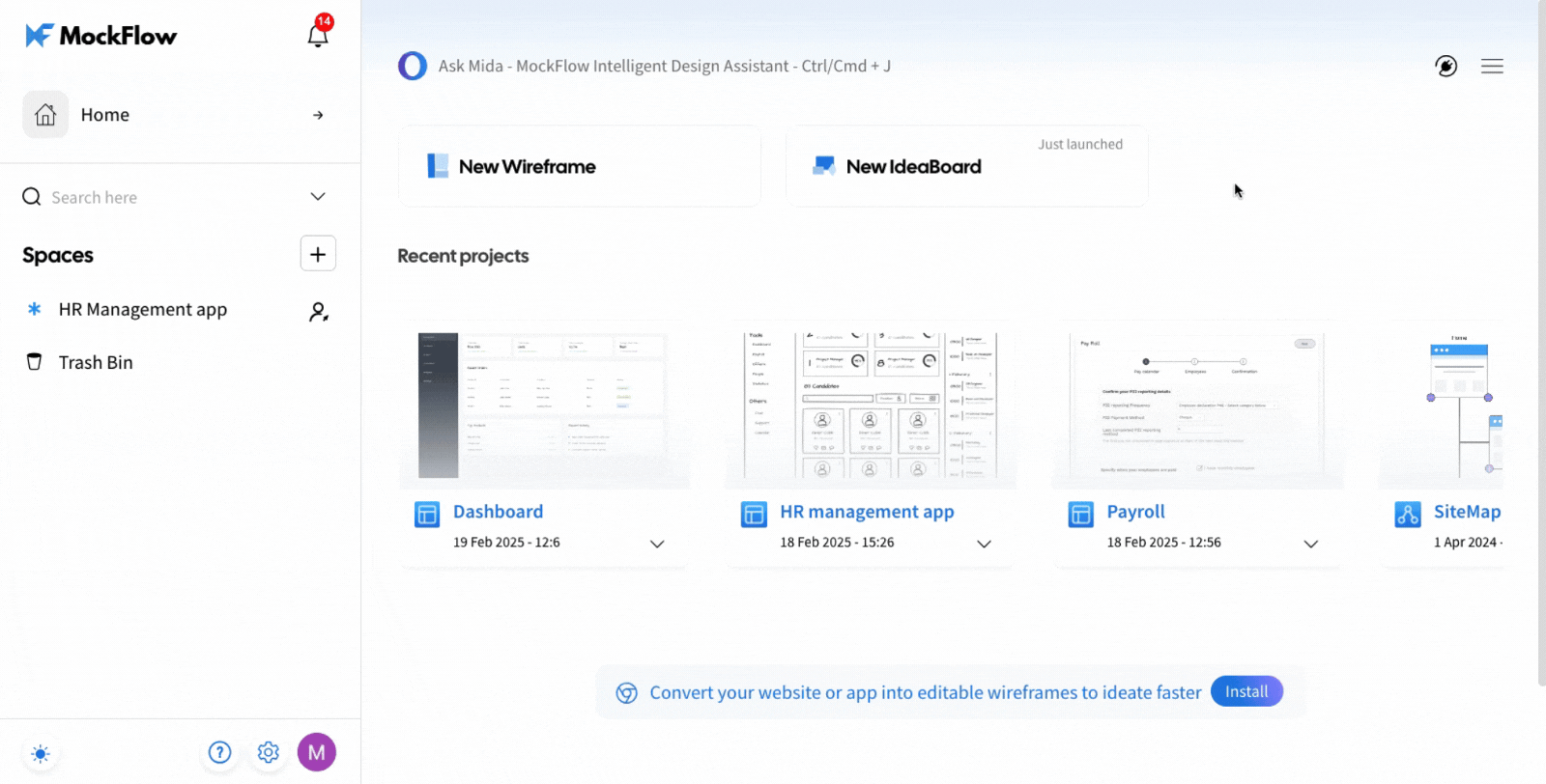 Navigate to Start with templates - Create board with templates in MockFlow IdeaBoard